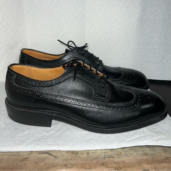 New Iron Age By Bostonian 8.5 D/B Black Wingtip Dress Safety Shoes - Picture 6 of 13